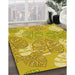 Patterned Yellow Rug in Family Room, pat1014yw