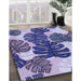 Patterned Mauve Purple Rug in Family Room, pat1015blu