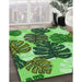 Patterned Deep Emerald Green Rug in Family Room, pat1015grn