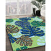 Machine Washable Transitional Green Rug in a Family Room, wshpat1015lblu