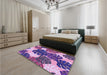 Patterned Bright Purple Rug in a Bedroom, pat1015pur