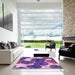 Square Patterned Bright Purple Rug in a Living Room, pat1015pur