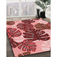 Patterned Light Coral Pink Rug, pat1015rd