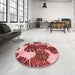 Machine Washable Transitional Light Coral Pink Rug in a Washing Machine, wshpat1015rd