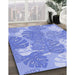 Patterned Blue Rug in Family Room, pat1016blu