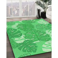 Patterned Neon Green Rug, pat1016grn