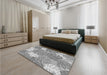 Patterned Silver Gray Rug in a Bedroom, pat1016gry