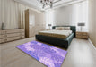 Patterned Purple Rug in a Bedroom, pat1016pur