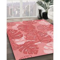 Patterned Light Coral Pink Rug, pat1016rd