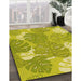 Machine Washable Transitional Dark Yellow Green Rug in a Family Room, wshpat1016yw