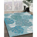 Patterned Aquamarine Stone Green Novelty Rug in Family Room, pat1016