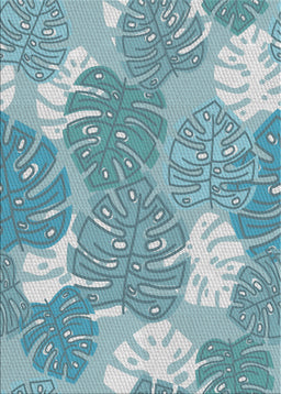 Patterned Aquamarine Stone Green Novelty Rug, pat1016