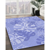 Patterned Light Slate Blue Rug, pat1017blu