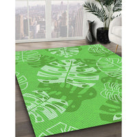 Patterned Emerald Green Rug, pat1017grn