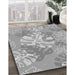 Patterned Gray Rug in Family Room, pat1017gry