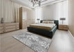 Patterned Gray Rug in a Bedroom, pat1017gry