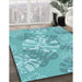 Machine Washable Transitional Light Sea Green Rug in a Family Room, wshpat1017lblu