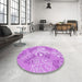 Machine Washable Transitional Violet Purple Rug in a Washing Machine, wshpat1017pur