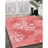 Patterned Pastel Pink Rug, pat1017rd