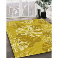 Patterned Caramel Brown Rug, pat1017yw