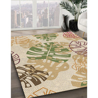 Patterned Khaki Gold Rug, pat1018brn