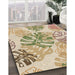 Patterned Khaki Gold Rug in Family Room, pat1018brn