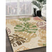 Machine Washable Transitional Khaki Gold Rug in a Family Room, wshpat1018brn