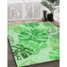 Patterned Jade Green Rug in Family Room, pat1018grn