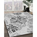 Patterned Gray Rug in Family Room, pat1018gry