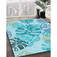 Patterned Blue Rug, pat1018lblu