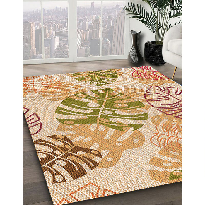 Machine Washable Transitional Khaki Gold Rug in a Family Room, wshpat1018org