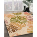 Patterned Khaki Gold Rug in Family Room, pat1018org