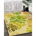 Patterned Dark Golden Brown Rug in Family Room, pat1018yw