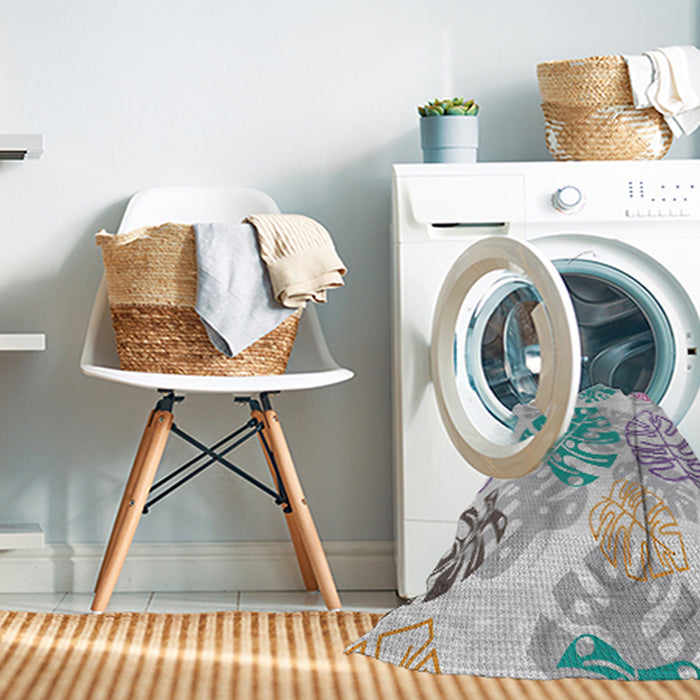 Machine Washable Transitional Grey Gray Rug in a Washing Machine, wshpat1018