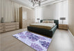 Patterned Light Purple Rug in a Bedroom, pat1019blu