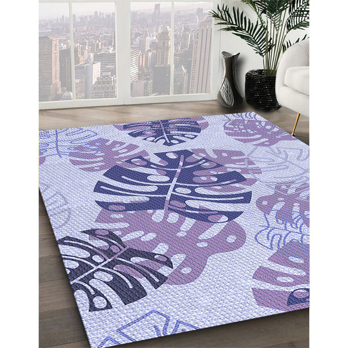 Patterned Light Purple Rug in Family Room, pat1019blu