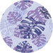 Square Patterned Light Purple Rug, pat1019blu