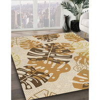 Patterned Khaki Gold Rug, pat1019brn