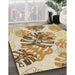 Patterned Khaki Gold Rug in Family Room, pat1019brn