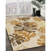 Machine Washable Transitional Khaki Gold Rug in a Family Room, wshpat1019brn