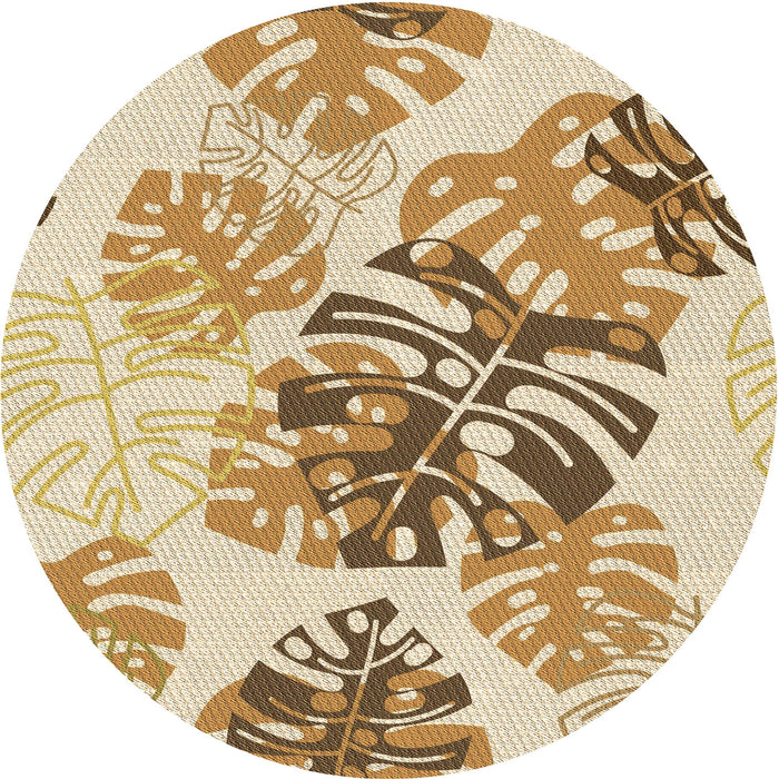 Square Patterned Khaki Gold Rug, pat1019brn