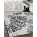 Patterned Gainsboro Gray Rug in Family Room, pat1019gry