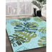 Patterned Blue Rug in Family Room, pat1019lblu