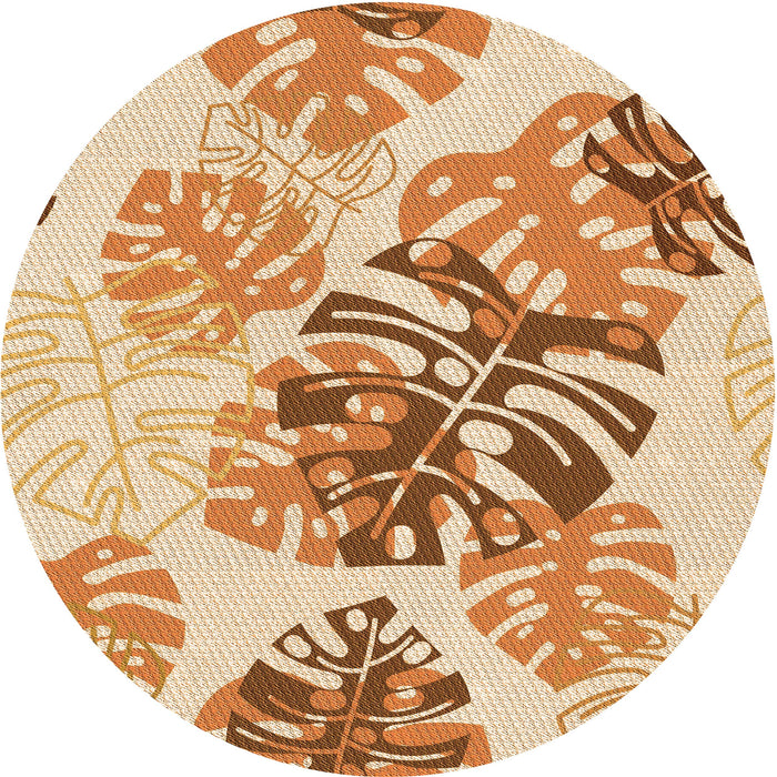 Square Patterned Orange Rug, pat1019org