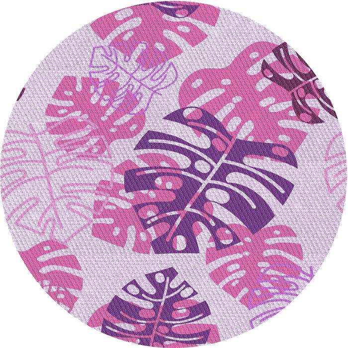 Square Machine Washable Transitional Blossom Pink Rug in a Living Room, wshpat1019pur