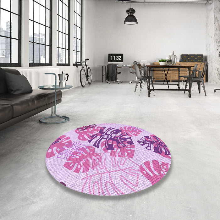 Machine Washable Transitional Blossom Pink Rug in a Washing Machine, wshpat1019pur