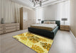 Patterned Sedona Brown Rug in a Bedroom, pat1019yw