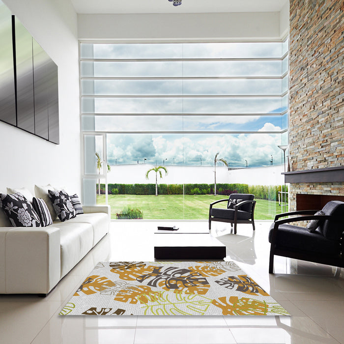 Square Patterned Brown Novelty Rug in a Living Room, pat1019