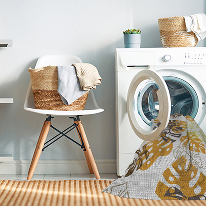 Machine Washable Transitional Brown Rug in a Washing Machine, wshpat1019