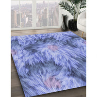 Patterned Sky Blue Rug, pat102blu